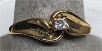 10 kt. Gold DIAMOND ring, size 8.5