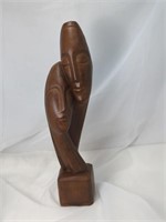 1961 Esco Faux Bois Wood Chalkware Sculpture of