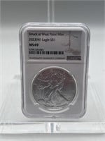 2023-S NCG MS69 Silver American Eagle Struck at We