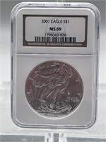 2001 NCG MS69 Silver American Eagle