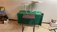 Two Folding Table Mate Trays & Small Patio Table