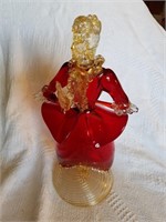 Art glass victorian Ruby Red Glass lady