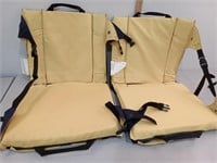 Soft cushioned stadium chairs x2 (navy & yellow)