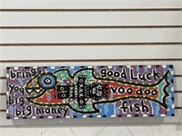 (E) Folk Art Voo Doo Wood 29.5 x9