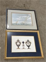 (E) 2 Lithograph & Print Pictures Matted& Framed