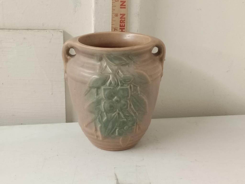 1930's McCoy pottery  matte brown & green