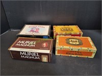 (4) Vintage Empty Cigar Boxes