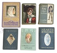 (6) Antique Art Nouveau Romance Books Lady Art
