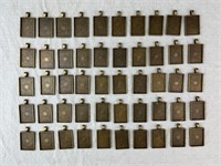50pc Bronze Tone Crafting Rectangle Cabochon Trays