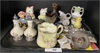 Assorted Porcelain, China Figurines, Shakers.