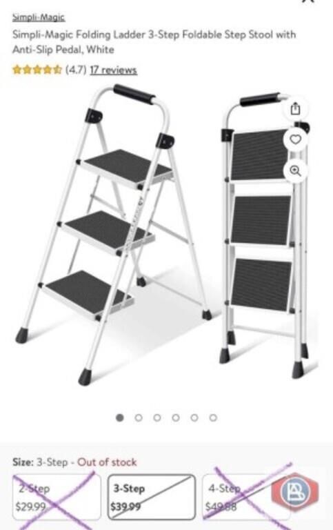 new 12 pcs; Simpli-Magic Folding Ladder 3-Step