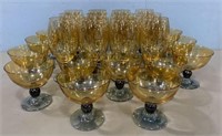 Collection of Art Glass Yellow Stemware
