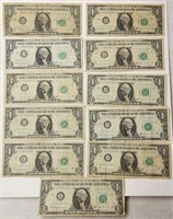 11 - 1963 $1 Federal Reserve Barr Notes