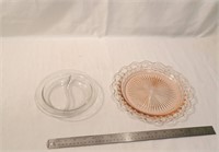 Pink Depression Glass and Candy Dish
