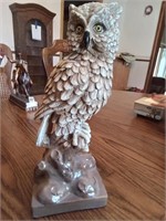 Chalkware? Owl statue 14"