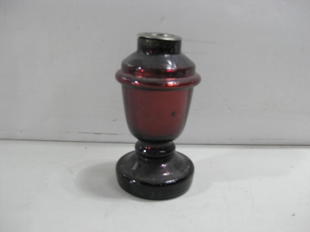 5" Tall Red Glass Bottle/ Vase