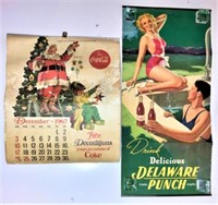 1967 Coca Cola Calendar & Delaware Punch