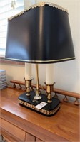 Black two lighted lamp