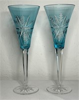 Waterford Aqua Snow Crystal Champagne Flute