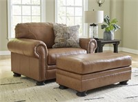 Ashley Carianna Leather Chair and Ottoman