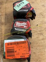 3 Milwaukee measuring tapes 16’ & 25’ (USED)