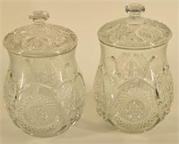 Pair Of Cambridge Glass Canisters
