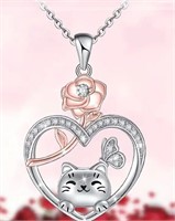 New cat lover necklace silver gold look