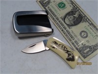 Eagle Inscribed Hidden PocketKnife Belt Buckle