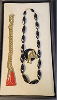 Trifari Costume Jewelry Necklaces Tray