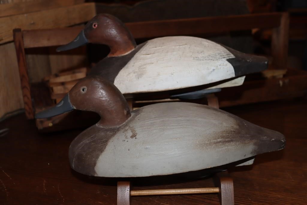 Pair of canvasback decoys by Wildfowler 1950s