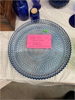 Vintage Blue Indiana Glass Co Hostess Plate