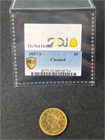 1857 S Five Dollar Gold