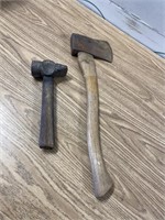Hammer/Axe & appears to be a blacksmiths hammer