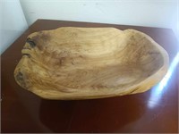 HANDCARVED DOUGH BREAD BOWL WOOD 12"X16"