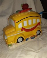 Cookie Jar Large Yellow School Bus marked Made in