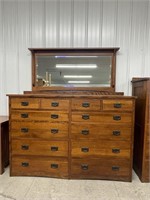 Bent Wood 12 Drawer Dresser w/Mirror