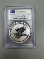 2014-P PCGS MS70 Wedge Tailed Eagle Australian Coi
