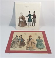 2 gravures de mode originales 1834 et 1840'.