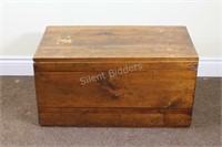 Antique Crafted Pine Storage Box & Metal Handles
