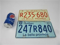 2 Anciennes plaques d'immatriculation automobile