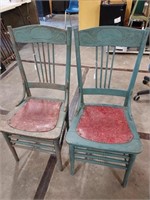 Two Pressed Back Chairs