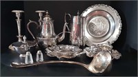 ASSORTMENT OF SILVER PLATE PIECES