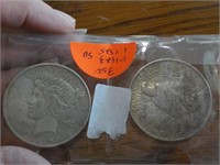 2 Silver Dollars 1923, 1925 Peach Ea Each x 2