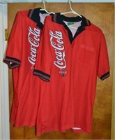 2 Size Large Coca Cola Employee Polo Shirts