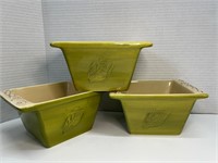 Tastefully Simple Square Stoneware Dip Bowls