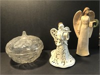 Candy bowl, candle angel & decor angel