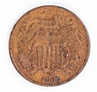 Coin 1869 United States Two Cents in Fine