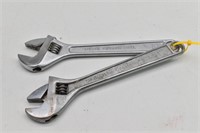 (2) 12" Adjustable Wrenches Truecraft,Crescent