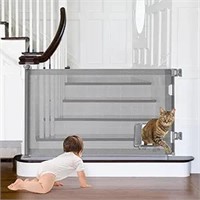 Grownsy Retractable Baby Gates, Pet Gate With Cat