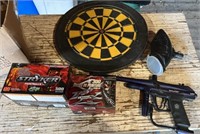 Paintball Items and Dartboard. #OS.